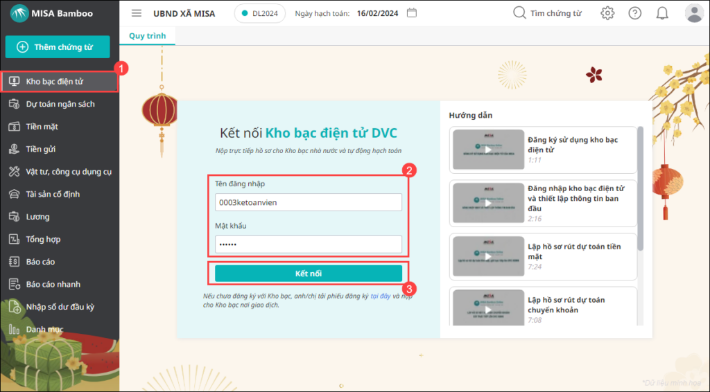 Lập hồ sơ nộp trả kinh phí, gửi trực tiếp lên DVC KBNN – MISA Bamboo Online